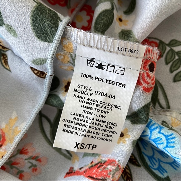 TWIK BY SIMONS BLUE/FLORAL SHORT SLEEVED BLOUSE/TOP WITH PETER PAN COLLA… - Picture 9 of 9